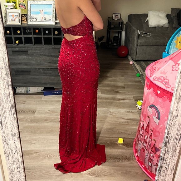 PROM DRESS ELLIE WILDE MON CHERI RED - Picture 4 of 6